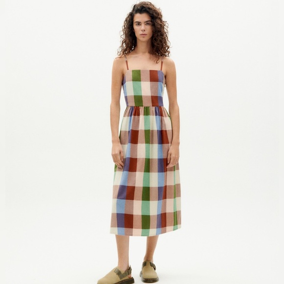 Thinking Mu Dresses & Skirts - Thinking Mu 100% cotton Paola Madras Plaid/Check dress